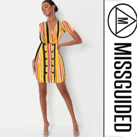 Misguided Striped Casual Dress - Picture 1 of 9